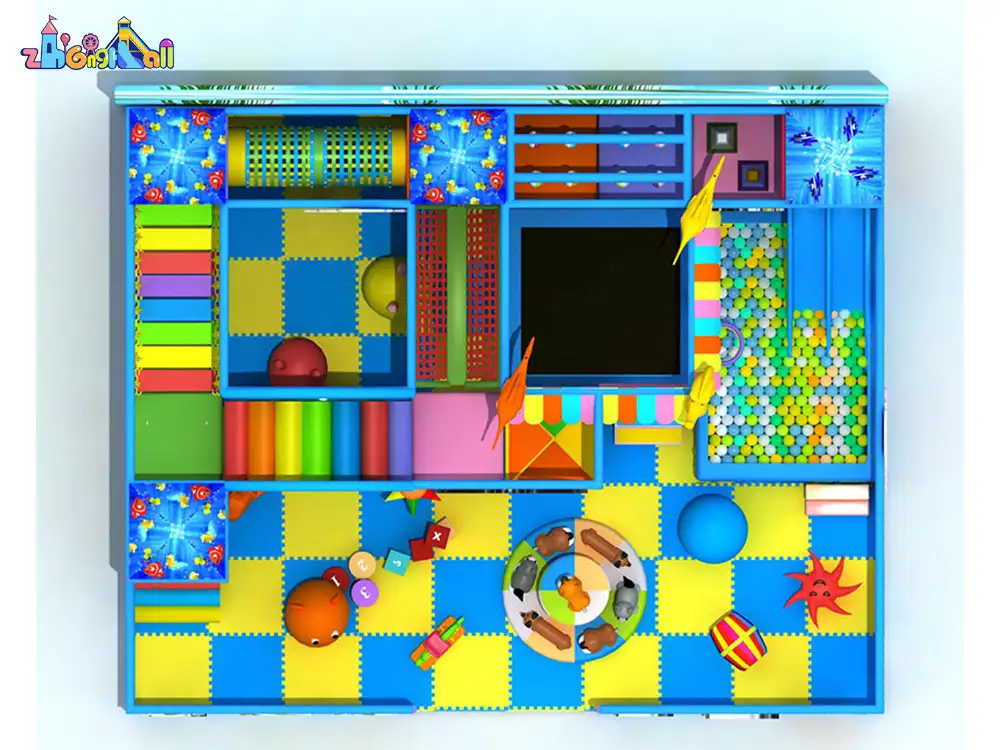 Ocean theme indoor playgroundOcean Theme Indoor Play Structure with Soft Play Area