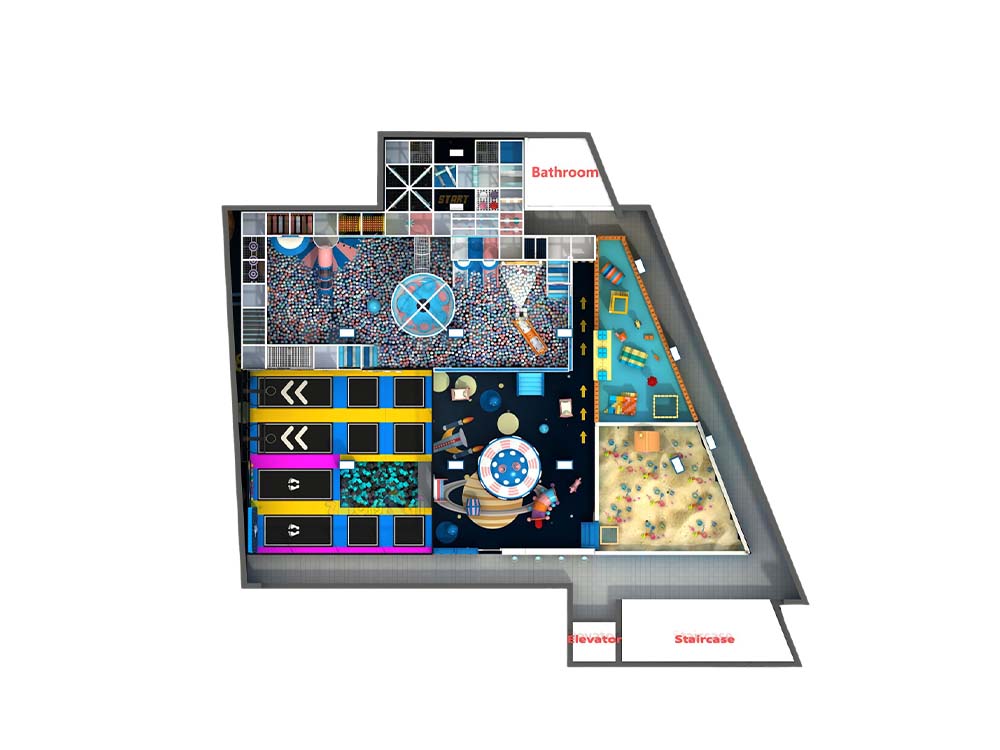 Commercial Indoor Play Area Equipment with Modular Slide