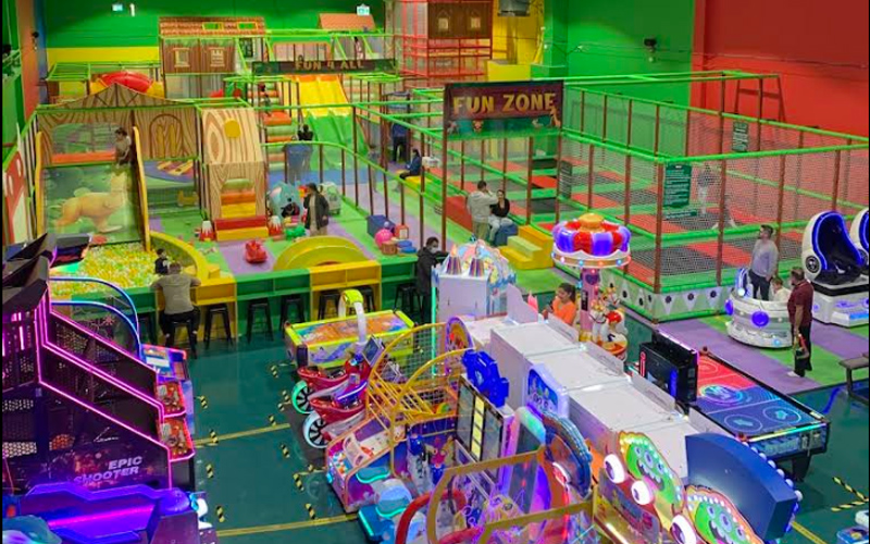 Indoor play area setup with soft play in Indonesia