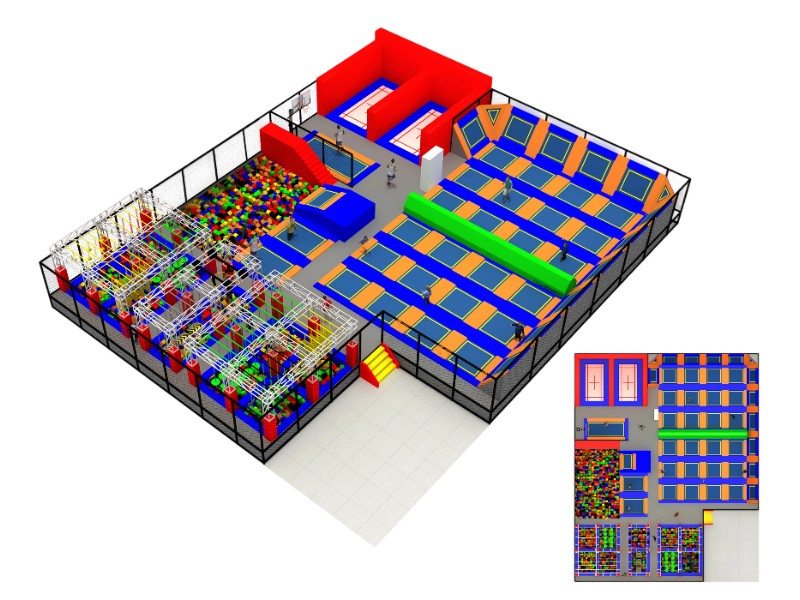 Themed Trampoline Park System