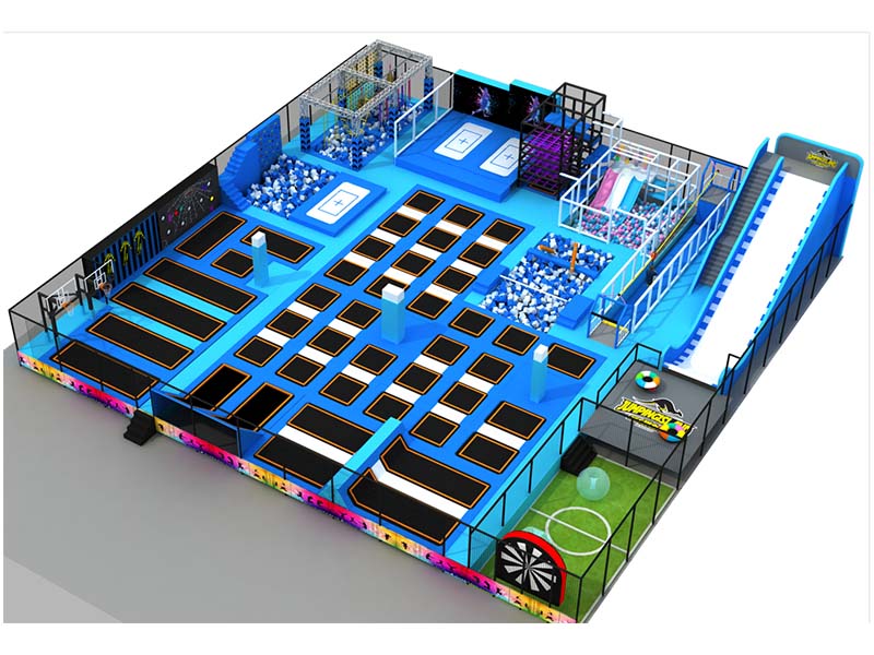 Large Trampoline Park with Multiple Activity Zones